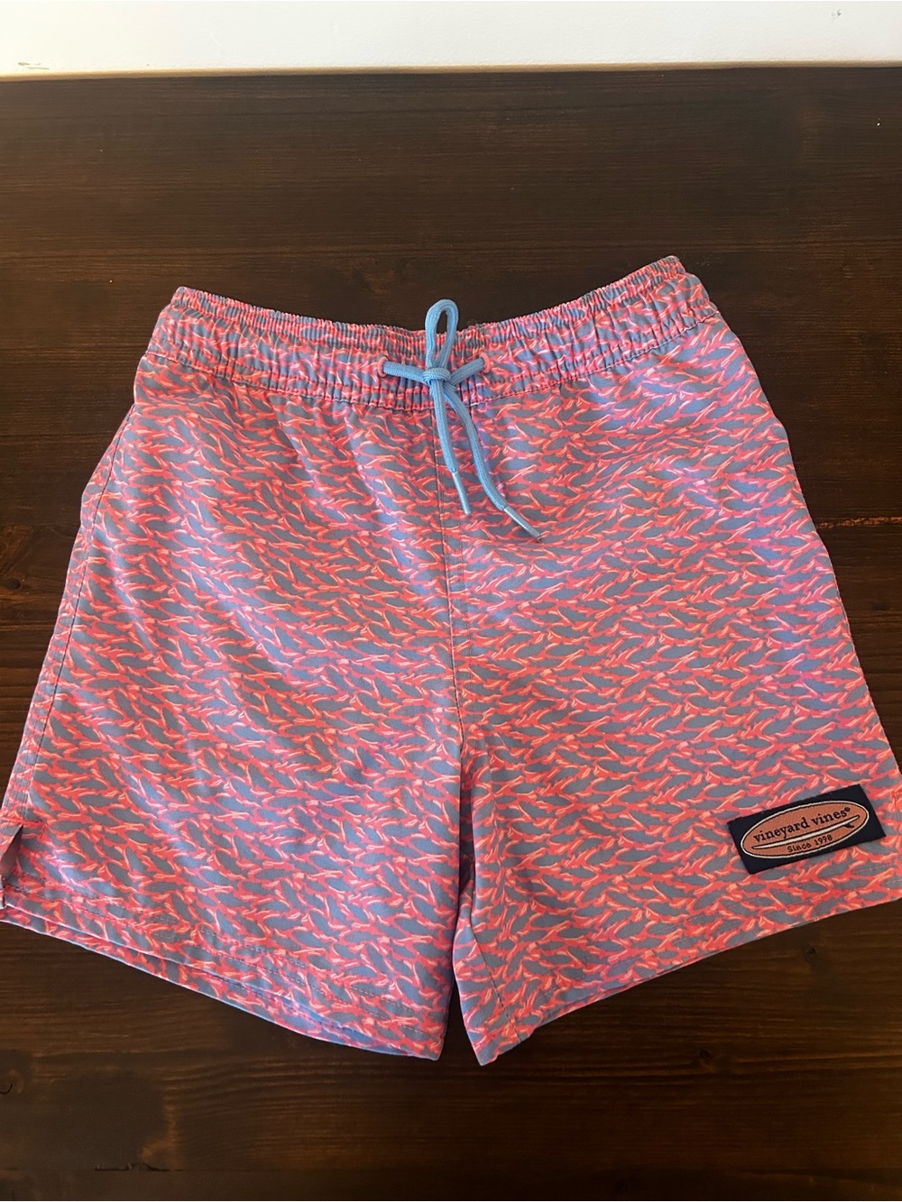 Vineyard Vines Pink & Light Blue Patterned Hybrid Swim Shorts